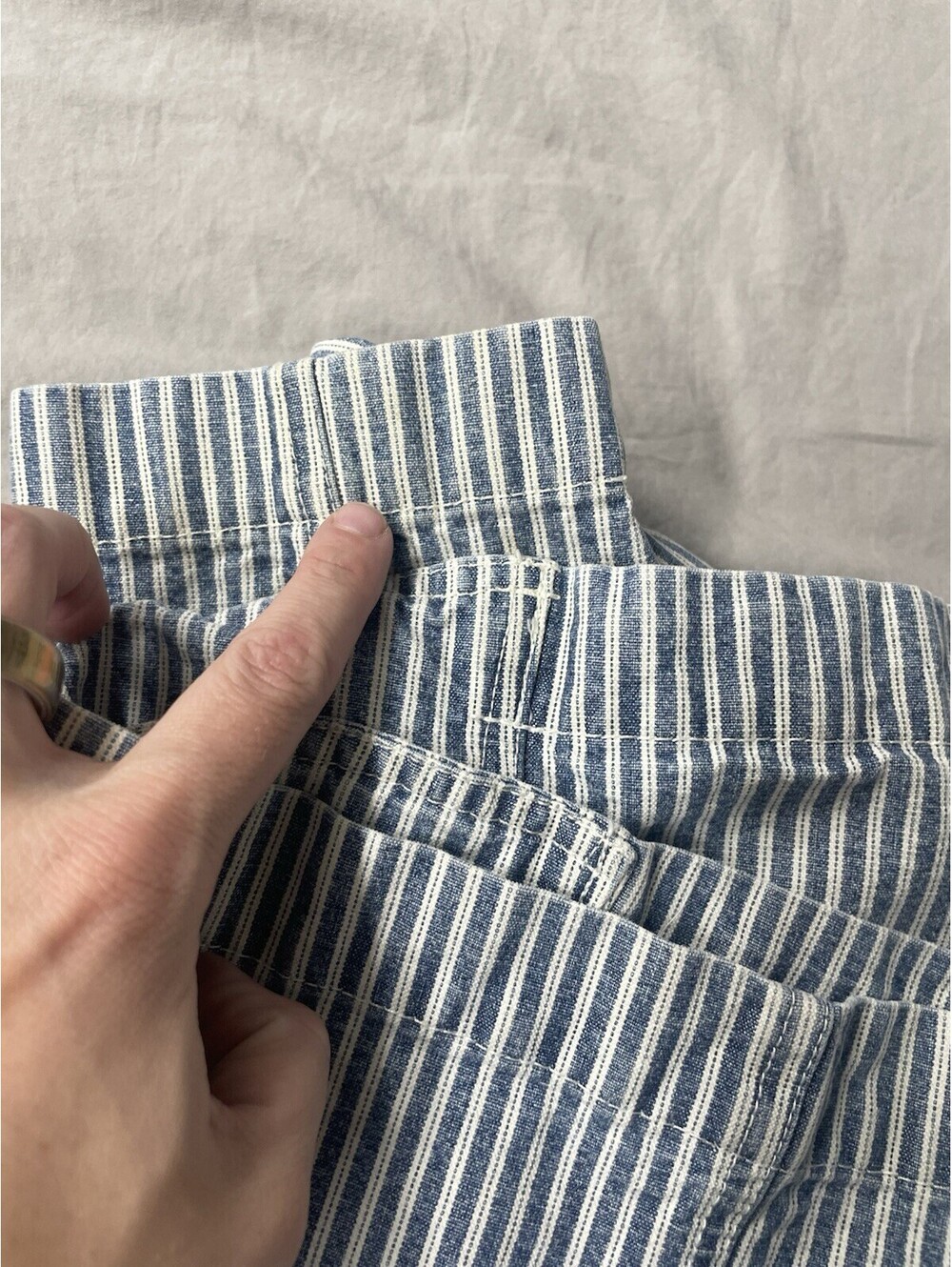Vintage Faded Glory Denim Stripe Jacket Size Large - Picture 11 of 11